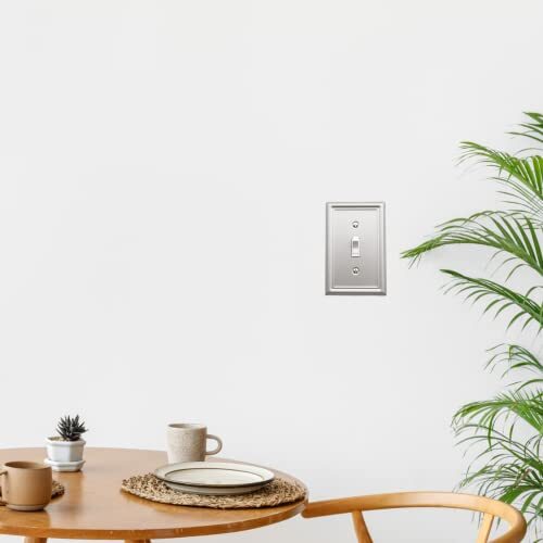 Single Toggle Light Switch Cover Luca Metal Wall Plate 4-Pack Brushed ...