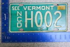 Vermont New Car Dealer License Plate Tag  1973 73 NCD #H002 Second Plate Issued