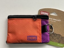 Chums Compact Surfshorts Wallet w/ Key Ring, 2 Zipper Pockets, ID Window 
