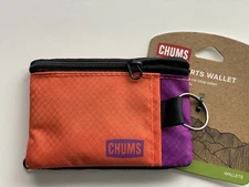 Chums Compact Surfshorts Wallet w/ Key Ring, 2 Zipper Pockets, ID Window 