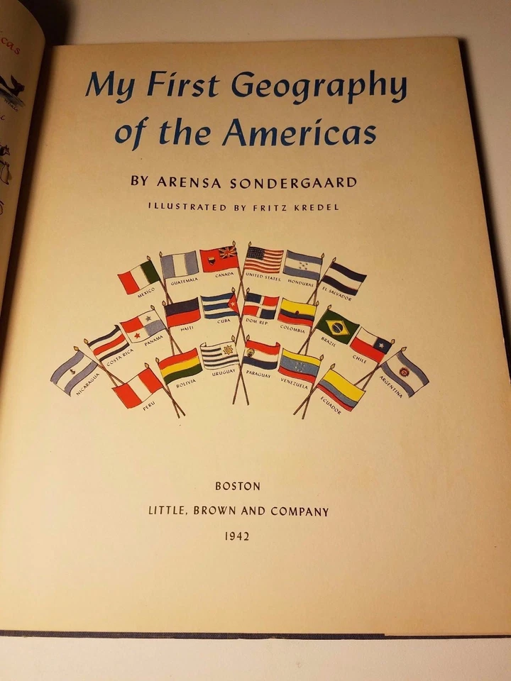 1942 MY FIRST GEOGRAPHY AMERICAS FRITZ KREDEL MAPS PICTURES NORTH AMERICA WWII - Image 2 of 4