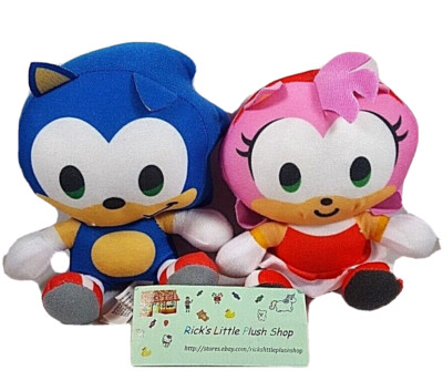 Sonic The Hedgehog Set of 2 Amy Rose Mini GF & Sonic Game Plush Toy Doll 5  SEGA
