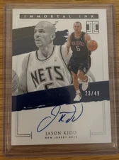 2020-21 PANINI IMPECCABLE IMMORTAL INK #IMMJKI JASON KIDD AUTO 23/49 NJ NETS
