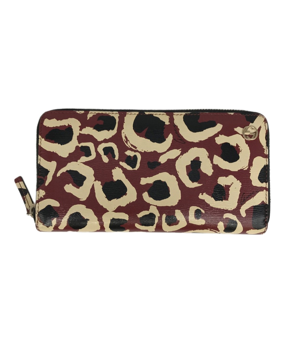 Gucci Wallet Leather Red Leopard Long Wallet GG Emblem Gucci Wallet Leather Red Leopard Long Wallet GG Emblem