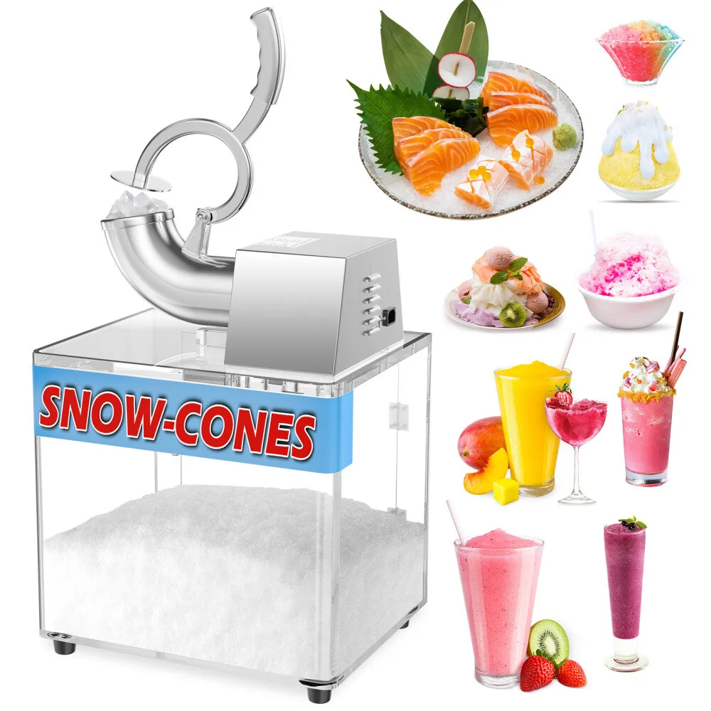 Electric Ice Shaver Crusher Machine Snow Cone Maker Stainless