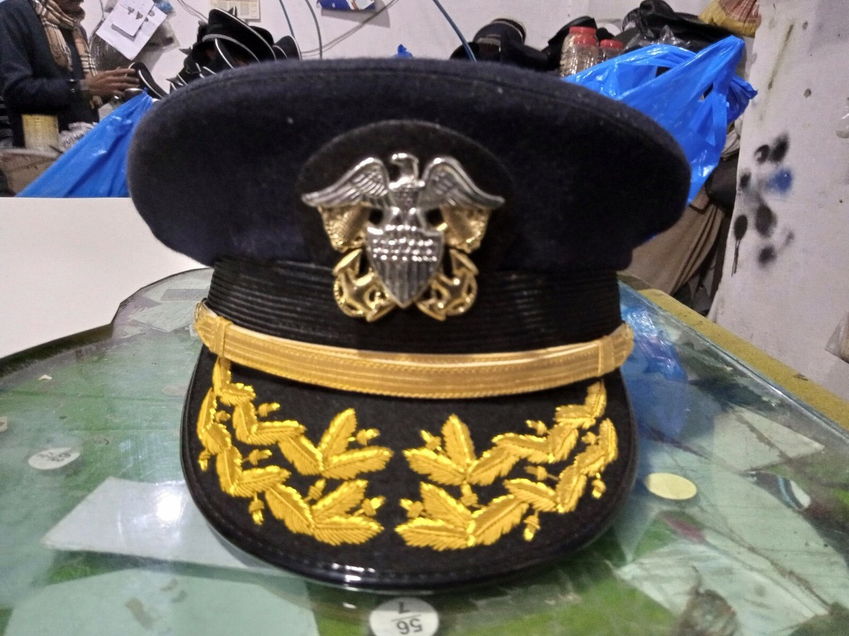b9701-734 WW2 US Navy Admiral Visor Hat | eBay