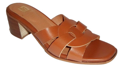 BRUNO MAGLI Cognac Leather Open Toe Sandals  (38.5) 8M ITALY