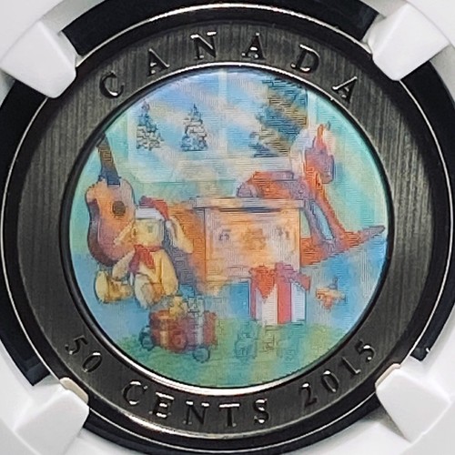 CANADA. 2015, 50 Cents - NGC SP69 - Top Pop 🥇 Holiday Toy Box, 3D, SCARCE - Picture 5 of 8