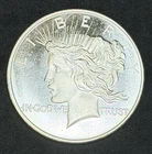 1 oz Silver Peace Round BU .999 Fine, One Troy Ounce, Vintage No Reserve #632