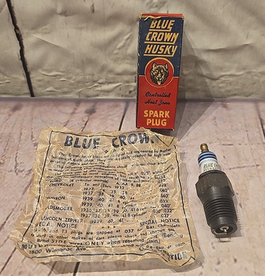#ad Blue Crown Husky Spark Plug TF 1 2quot; Pipe Thread NOS NEW Flawless $18.99