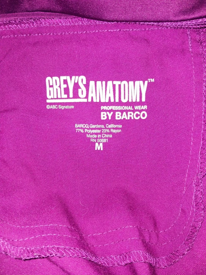 Grey's Anatomy Women's Scrub Pants Size Large purple Color Pockets Drawstring - Image 4 of 4