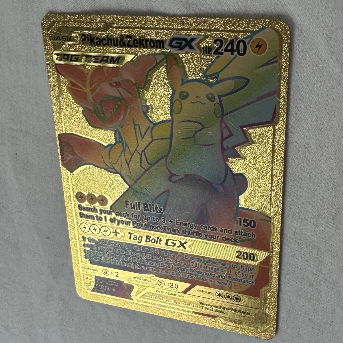 Pokémon Pikachu & Zekrom GX Gold TAG TEAM Card 184/181 | eBay
