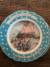 BURNING of the GASPEE 1772 by Remy Hetreau Limoges France Collectible Plate 1972
