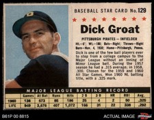 1961 Post Cereal #129 Dick Groat  Hand Cut Pirates SHORT-PRINT 1.5 - FAIR