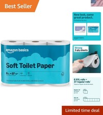 Luxury 2-Ply Septic-Safe Toilet Paper: 6 Rolls, 2100 Sheets for Ultimate Comfort