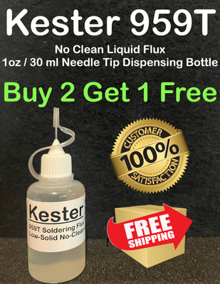 30ml/1oz NEEDLE TIP KESTER 959T NO CLEAN LIQUID FLUX REFLOW REWORK SOLDERING
