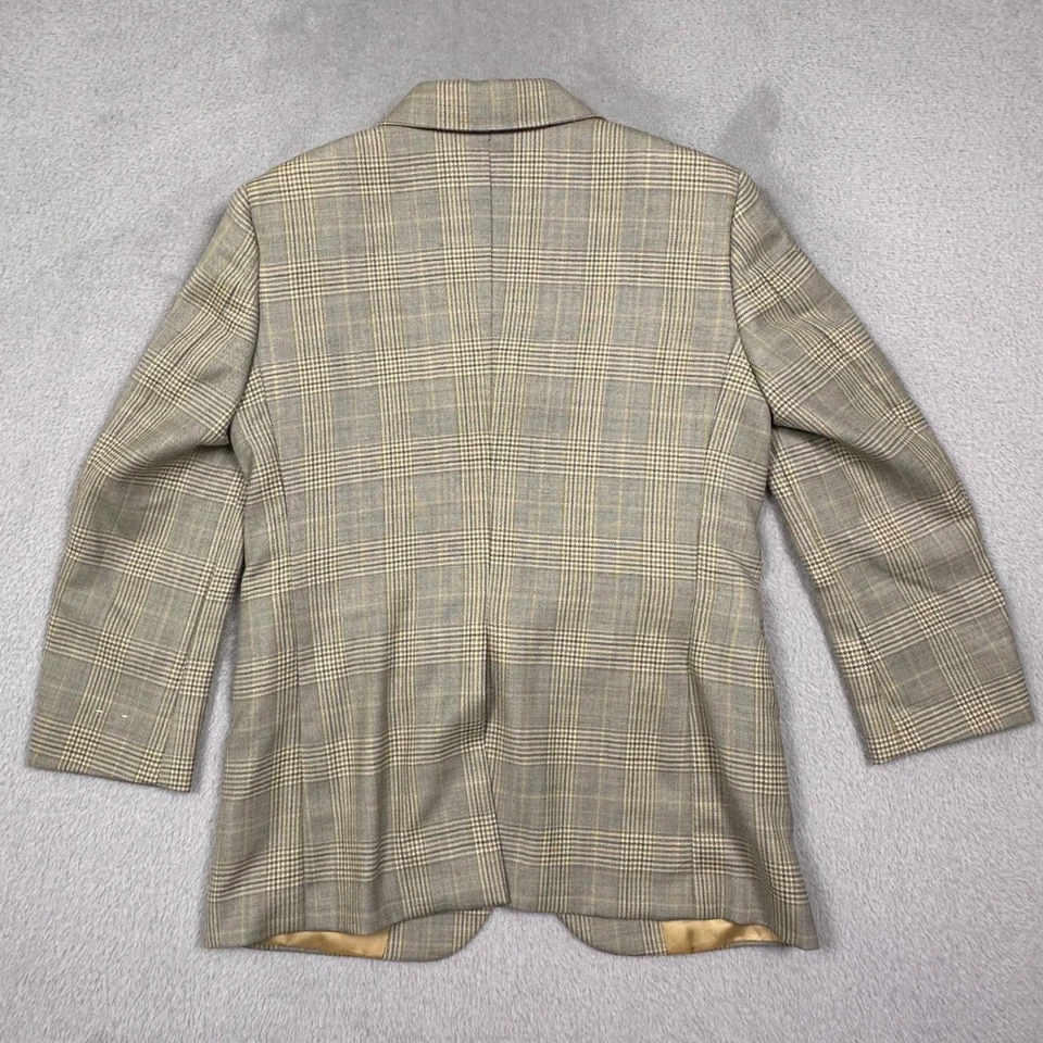 Chaqueta Blazer Hickey Freeman Niños Azul Tostado Lana a Cuadros 4 Reg Hecha en EE. UU. Clásica Foto 2 de 4