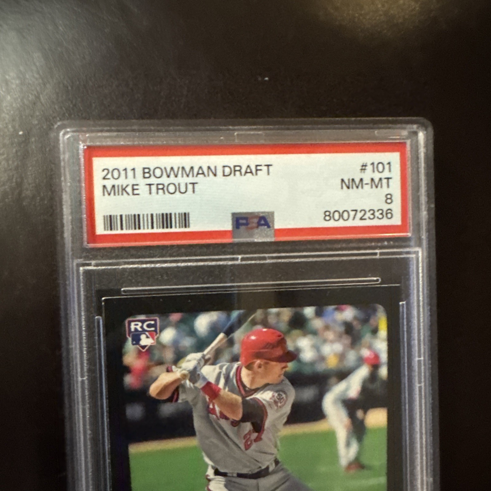 2011 Bowman Draft Mike Trout Rookie PSA 8 NM-MT Los Angeles Angels #101 RC view 5