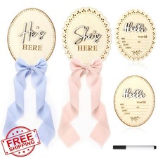 Wenqik Baby Announcement Gender Reveal Sign Set 5.9 Inch