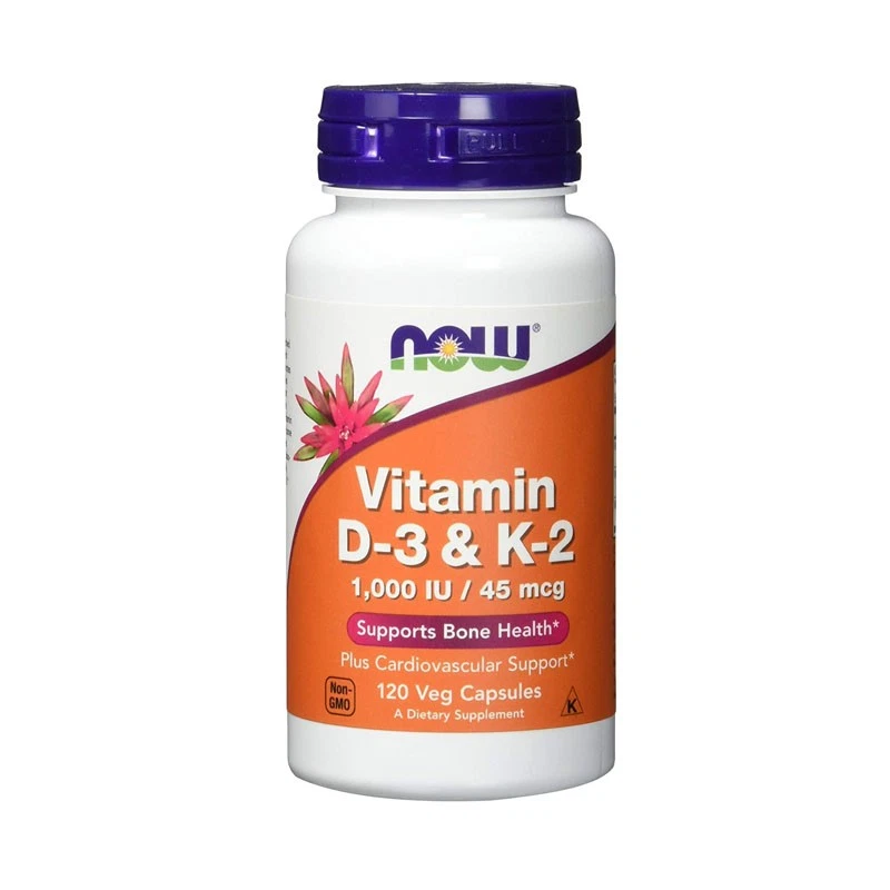 (319 EUR/kg) Now Foods Vitamin D3 & K2 1000iU 120 Kapseln Gesundheit Vegan