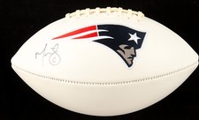 Martellus Bennett #88 Signed New England Patriots Logo Football (JSA COA)