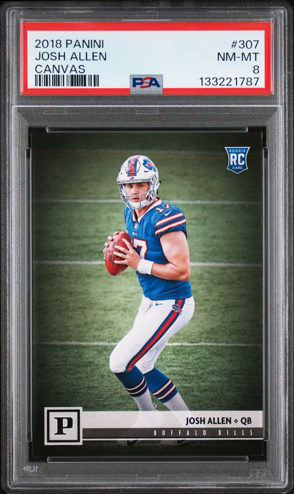 2018 PANINI CANVAS #307 JOSH ALLEN ROOKIE RC PSA 8