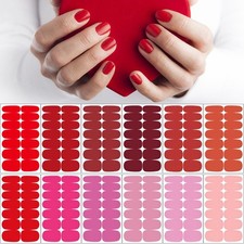 winthrop 12 Sheets Red Pink Series Solid Color Nail Wraps 12 Sheets, Red pink