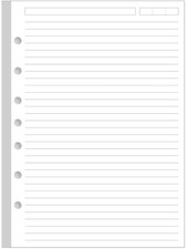 7-Hole Lined Paper Refills for Mini Binder - 100 5.8" x 8.5" - 7-Hole, White