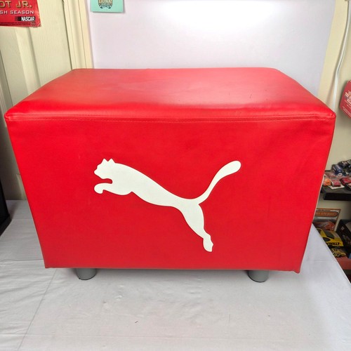 PUMA Retail Store Display Ottoman Bench Red Faux Leather Sneaker Store Seat