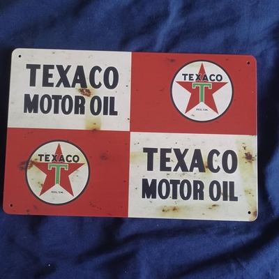 #ad #ad 8quot;X12quot; Metal Sign Man Cave Garage Bar Gas Station Texaco Motor Oil Wall Art Gas $13.00