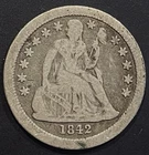 1842 o Seated Liberty Dime, F-102a, Shattered Reverse. Top 100 #22!