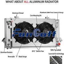 4Rows Radiator Shroud Fan For 88-98 Land Rover 3.5 4.0 Range Rover 3.9/4.3 V8 AT