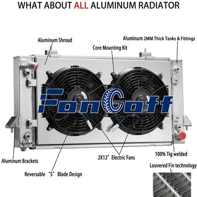4-Row Radiator+Shroud Fan Fit 87-15 Land Rover Discovery I/II 3.9/4.0L RO3010105