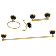 Water Onyx 4-Piece Bath Hardware Set in Brushed Brass