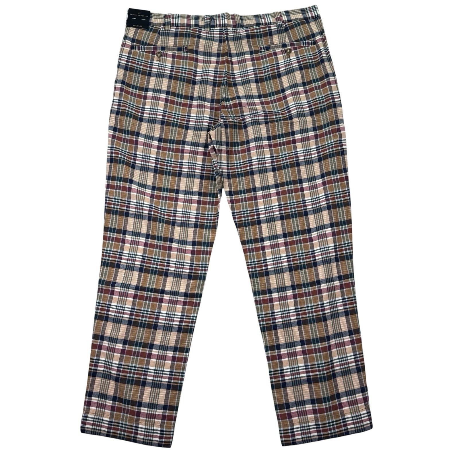 NEW Brooks Brothers Indian Madras Plaid Golf Pants Mens 38x30 Cotton Patchwork thumbnail 2