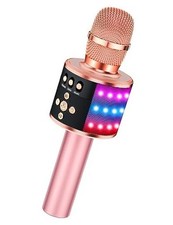 Karaoke Microphone for Kids  Adults - Bluetooth Microphones Singing Rose Gold