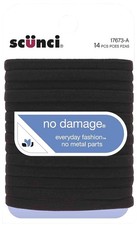 Scunci No Damage Medium Hold Hair Ties, Black, 14 Ct