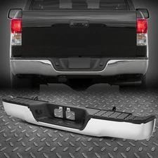 For 07-13 Toyota Tundra Chrome Rear Step Bumper Assembly w/o Parking Sensor Hole