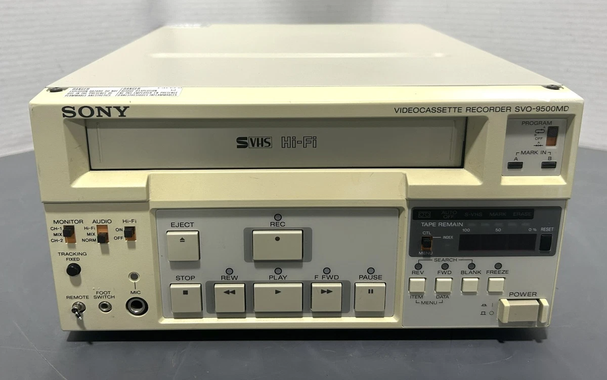Sony SVO-9500MD Video Cassette Recorder S-VHS Stereo HI-FI Medical