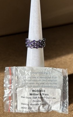 Bomb Star Rings Bomb Party Ring Sz 7 RG50433 ‘Written In Stars’ Dark Purple Topaz CZ on ...
