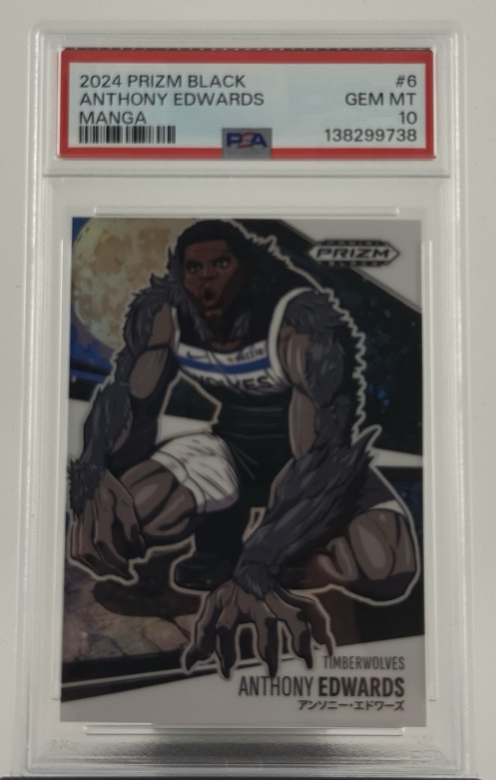 2024 Panini Prizm Black Anthony Edwards Manga #6 PSA 10