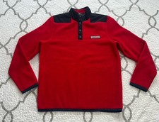 Vineyard Vines Red And Navy Snap Pullover Fleece Boys Size XL