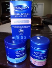 Noxzema 3-Step Blemish Skin Care Set Deep Cleansing Cream Pads Patches NEW