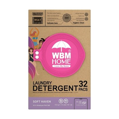 WBM Laundry Pods, 32 Count | Specially Designed for Undergarments With Soft Heav