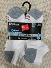 Hanes Men's Fresh X-Temp, Low Cut Socks, 12 Pair, Shoe Size 6-12, New With Tags 