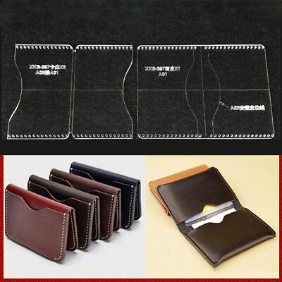 Acrylic Clear Template DIY Set DIY Tool Leather Craft Wallet Pattern Stencil