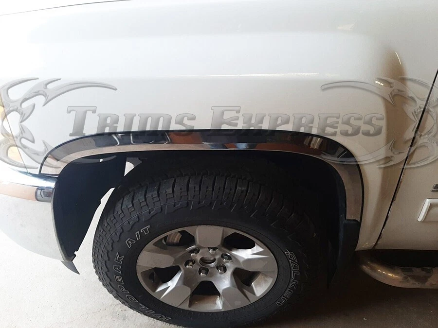 para: 2007-2013 Cadillac Escalade EXT/Avalanche para-lama de aço inoxidável guarnição roda poço - Imagem 2 de 4