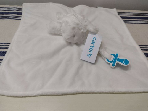 Coperta di sicurezza Carter's Baby Lamb Lovey con supporto Paci Minky bianca - Foto 2 di 5