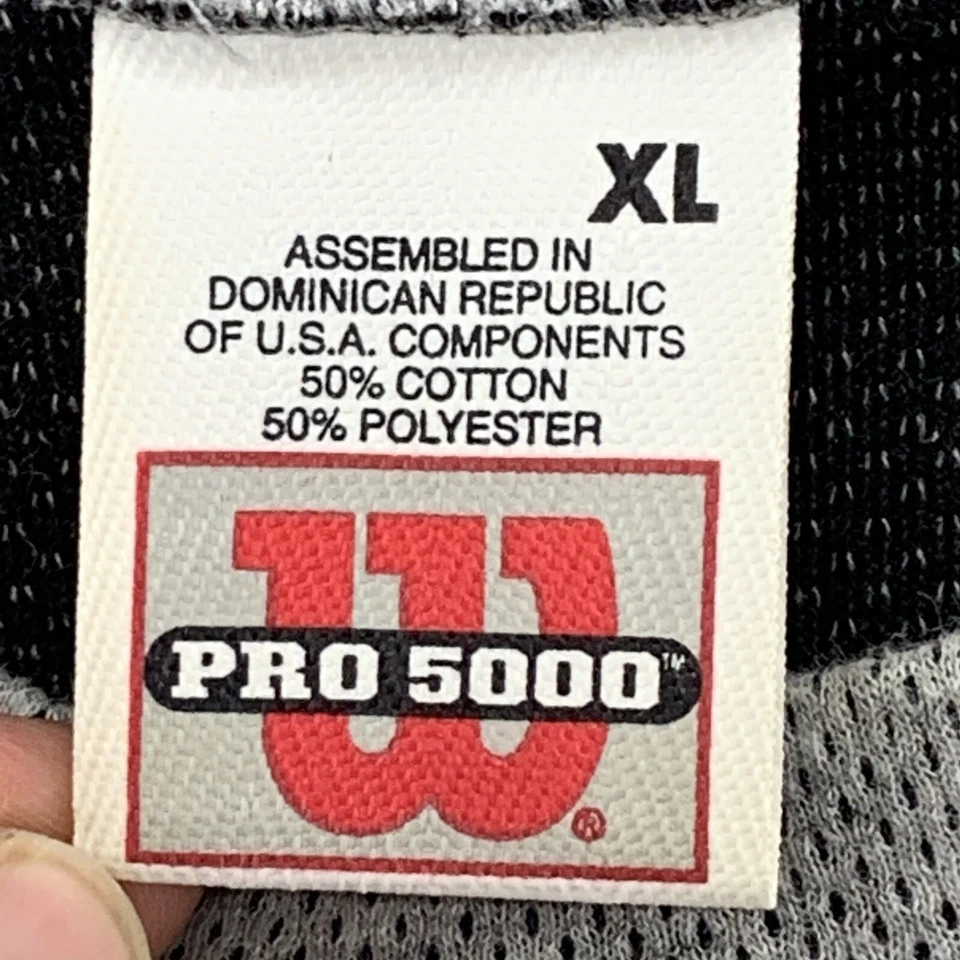 Camiseta Informal Wilson Pro 5000 Logo Vintage Años 90 Para Hombre XL Gris Forrada Negra EE. UU. Foto 2 de 4
