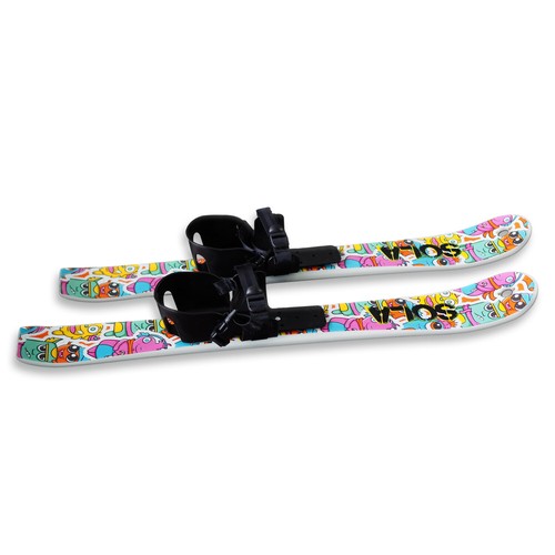 SOLA Kid's Snow Skis & Poles Winter Sports  Beginner W/Bindings Age 2-4 - Afbeelding 19 van 28